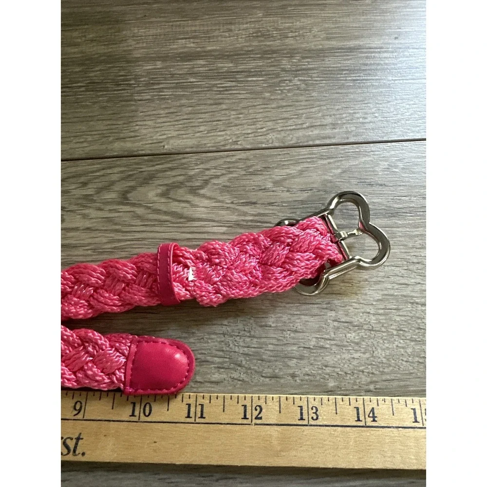 Unbranded Braided Rope Dog Collar Pink 1